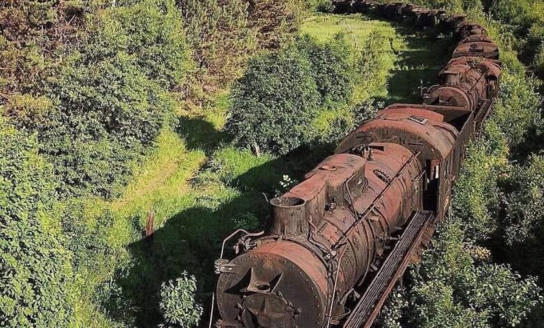 Haunting Train Graveyard in Russia