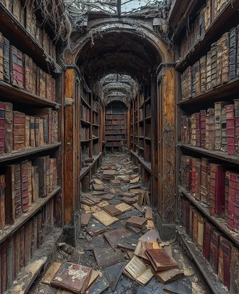 abandoned library